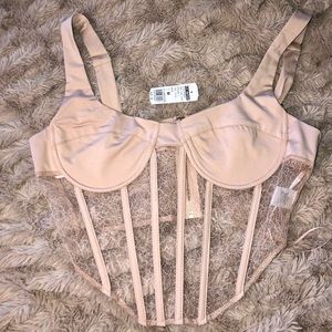 Nude Corset Crop Top